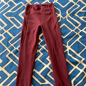 Lululemon tights, burgundy color, size 2
